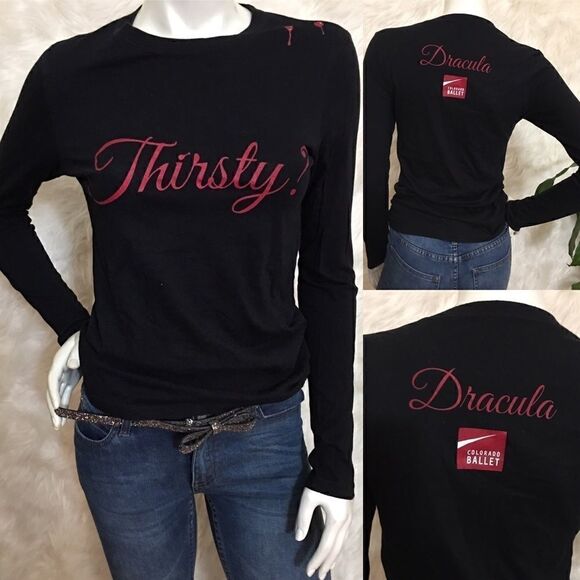 Thirsty Dracula Long sleeve comfy Tee - Picture 1 of 6